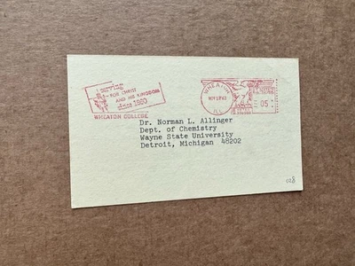 US University Meter Cover (027) +1963 Wheaton College +Serving Christ Since 1860 - Image 1 of 2