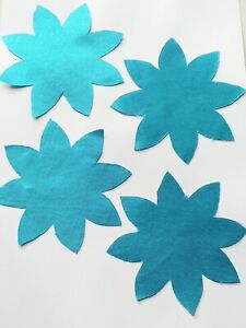 4 x Turquoise Flowers - Sew on or Applique bases.