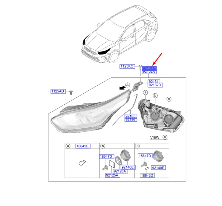 Frontscheinwerfer Kia Ceed 92101J7100 Full LED Links Scheinwerfer Headlight