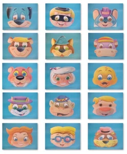 1981 HANNA BARBERA 15 FIGUREN PARTY KARNEVAL KINDER MASKEN ARGENTINIEN PLASTIRAMA - Bild 1 von 18