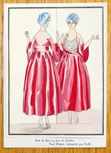 ANTIKER MODEDRUCK Paul Poiret Vintage Jugendstil Original Pochoir 1917 - Bild 1 von 1