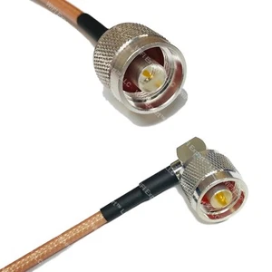 RG142 Srebrny N MĘSKI na N MĘSKI KĄT Koncentryczny kabel RF USA Partia - Zdjęcie 1 z 1