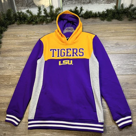 LSU University Hoodie Size Small Pullover Louisiana Tigers Womens Sweatshirt Cover