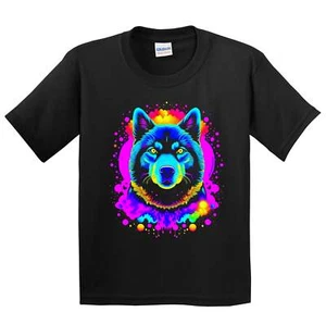 Akita Psychedelic Dog Art T-Shirt - Akita Owner Gift - Kids Akita Inu Shirt - Picture 1 of 4