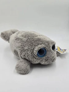 Petting Zoo Plush Seal Stuffed Animal 7" Grey Toy 2009 Big Blue Eyes Chibi - Picture 1 of 8