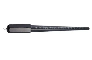 NEW BLACK PLASTIC RING SIZER MANDREL STICK GROOVED SIZE 1-15 - Picture 1 of 1
