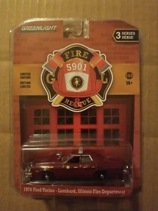 Greenlight Fire & Rescue 3 Lombard, IL Feuerwehr Ford Torino 1976  - Bild 1 von 2