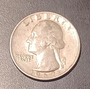 1967 Washington Quarters 25c NMM US Old Coin Circulated (#1) - Picture 1 of 2