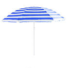 Blue and White Garden Beach Parasol Umbrella Adjustable Height 160cm (5ft 2in)