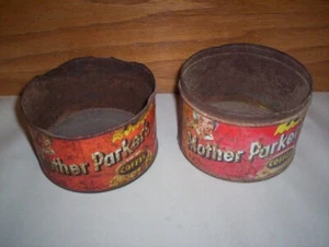 2 Vintage Mother Parkers's Coffee Cans Tins Lot 1LB Size (Empty) Toronto ON - Picture 1 of 12