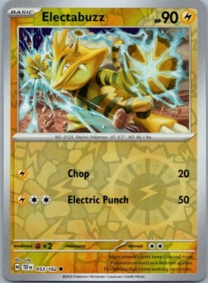 Electabuzz SV05: Temporal Forces 053/162 Near Mint NM Reverse Holo - Image 1 of 2