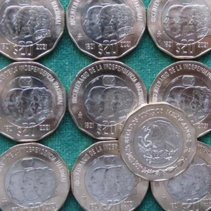 1821-2021 10 coins 20 peso 200 anniv Independence Bimetallic BU - Picture 1 of 1