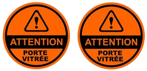 2x GEFAHR ACHTUNG GLASTÜR LADEN GALERIE 7,5cm AUFKLEBER STICKER AA160 - Bild 1 von 1
