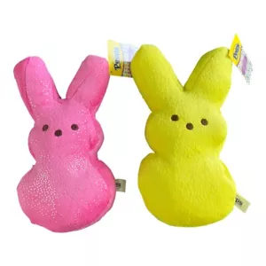 Lot Of 2 2022 PEEPS 9” Easter Bunny Rabbit Bean Plush Stuffed Limited Edition - Picture 1 of 3