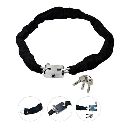 STRONG MOTORCYCLE MOTORBIKE BIKE SECURITY HEAVY DUTY CHAIN AND PADLOCK LOCK - Image 1 of 4