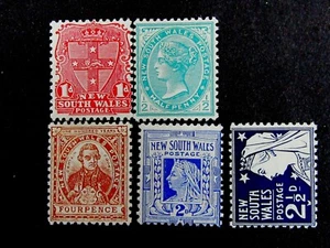 nystamps British Australian States New South Wales Stamp # 109-113 MOGH Y23y124 - Picture 1 of 2