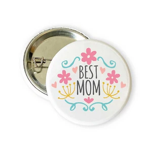 Insignia Mejor Mamá, Insignia Botón Pin, Regalo Día de la Madre, 38mm, Botón Pecho Pin Malo - Imagen 1 de 1