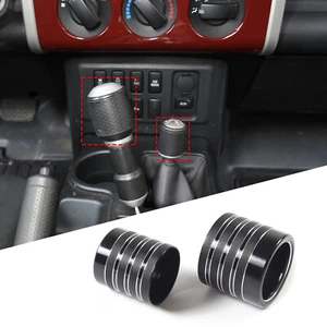 Cubierta de cabeza de perilla de cambio de marchas central de aleación negra para Toyota FJ Cruiser 2007-2021 - Imagen 1 de 9