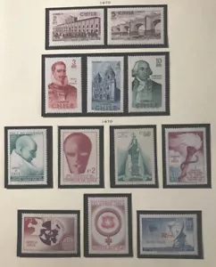 Chile Briefmarken 386-397 postfrisch außer 394 postfrisch aufklappbar 1970 - Bild 1 von 3