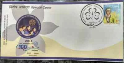 India 2011 100 years Girl Guide Movement Scout Scouting Special cover - Image 1 of 2