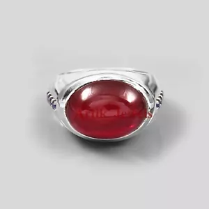 Heizbar Rubin Edelstein Mit 925 Sterlingsilber Ring für Herren #1107 - Bild 1 von 15