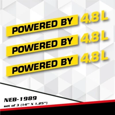 POWERED BY 4.8L Decal Stickers for Silverado tahoe Yukon Cayenne BMW NEB-1989 — 第 1/2 张图片