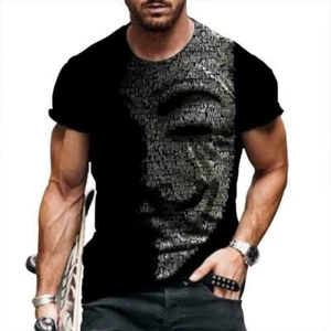 Camiseta Hombre Moda Gráfico Aptitud Física Manga Corta Casual Antiguo Negro Tee - Picture 1 of 1