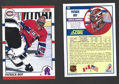 1990-91 Partitura Promo #10 Patrick Roy Montreal Canadiens (sin derechos de autor sobre el logotipo) Foto 1 de 3