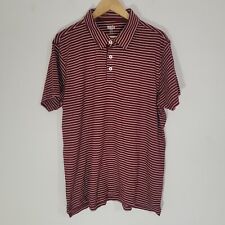 Mens M&CO  Polo Shirt Red White XL Striped Short Sleeved Cotton Casual Comfort