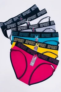 6-12 WOMEN'S Bikini cheeky SPORT 95% COTTON UNDERWEAR Panties Undies B002 S-XL - Picture 1 of 7
