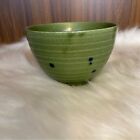Vintage handcrafted handmade green clay small pottery bowl plant pot