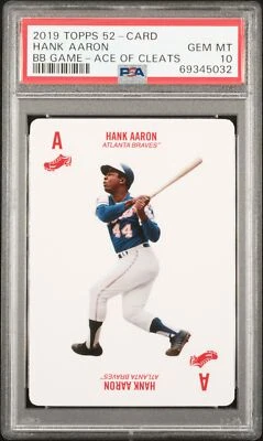 2019 Topps 52-Card Baseball Game Hank Aaron ACE OF CLEATS PSA 10 - Image 1 of 2