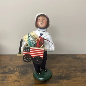 Byers Choice Sailor Boy American Flag 2001 Christmas Carolers Wagon Tree Present - Picture 1 of 9