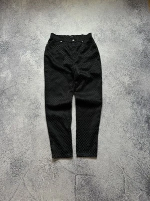 Pantalones negros VERSACE Multilogo vintage para mujer talla M-L Y2K archivo raro Foto 1 de 4