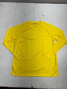 Shein Solid Bright Yellow Athletic Long Sleeve Shirt Mens Size XL - Picture 1 of 5