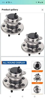 Pair Rear Wheel Hub & Bearing for 2002-2011 Toyota Camry 2005-2012 Solara Avalon - Image 1 of 4
