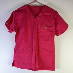 Med Couture Scrub Top Womens EZ Flex 8403 XS Pink 3 Pocket Medical - Picture 1 of 10