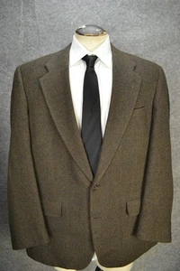 VGT Burberry Herringbone Tweed Blazer Jacket Pure Wool Mens 46 USA Union Made - Picture 1 of 20