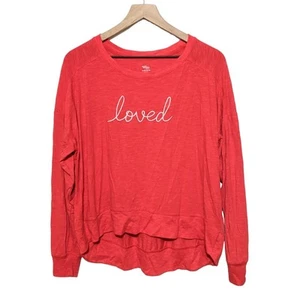 Secret Treasures Womens Loved High Low Sweatshirt Size XL Red Lightweight Lounge - Picture 1 of 3