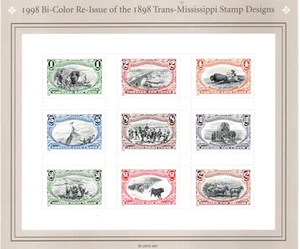 US Stamps # 3209 Re-Issue of Trans Mississippi Souvenir sheet of 9 stamps - Picture 1 of 1