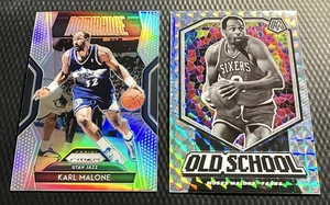 2018 2019 Karl Malone Utah Jazz 2-Card Silver Prizm Lot Old School, Dominance - Picture 1 of 4