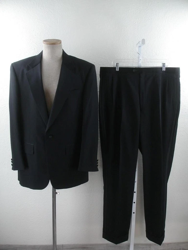 Men's 41L Jos. A Bank DOS 2-Pc Formal Wear Tuxedo Suit Black Pants 34 X 33 USA - Image 1 of 4