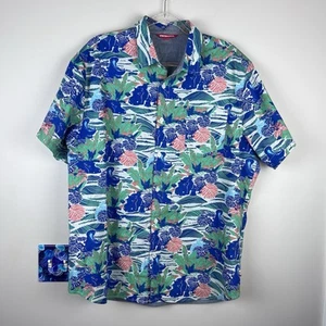 Camisa Hawaiana Unionbay Informal Con Botones Estampado Animal Hipopótamo Talla XL Tropical - Imagen 1 de 14
