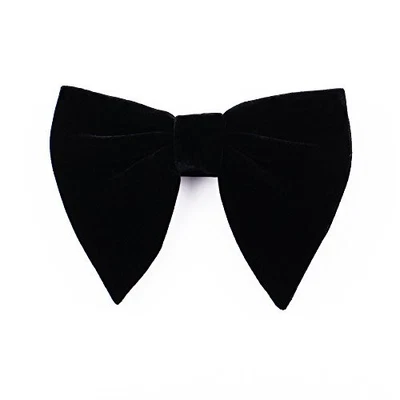 Black Velvet Bow Ties Mens Pre-Tied Satin Formal Tuxedo Big Bowtie Oversized  - Image 1 of 2