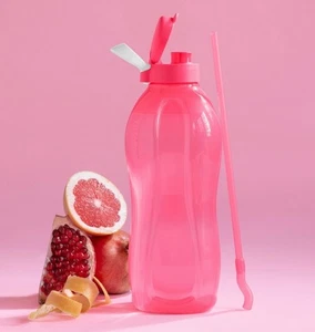 Botella TUPPERWARE EcoEasy 2L rosa + mango para ir trabajo escolar con pajita - Imagen 1 de 1