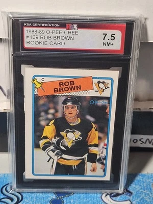 88-89 O-Pee-Chee Rob Brown Rookie KSA 7.5 🚨🚨🚨 Pittsburgh Penguins  - Image 1 of 2