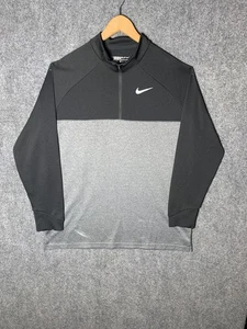 Pullover de golf Nike para hombre XL negro gris Dri-FIT cuarto cremallera manga larga 868583-011 - Imagen 1 de 14