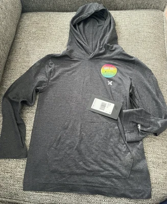 Sudadera con capucha HURLEY H2O Dri-FIT gris negro jaspeado talla 4 nueva con etiquetas venta al por menor $36 Foto 1 de 4