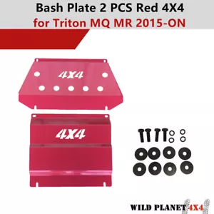 Red 4X4 Bash Plate for Mitsubishi Triton MQ MR 2015-2023 Front Sump Guard 3mm 2P - Bild 1 von 7