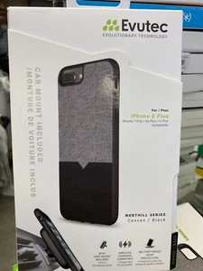 Evutec iPhone 8, 7, 6, 6S PLUS + Canvas/Black Leather, Fabric Case & Vent Mount - Picture 1 of 3